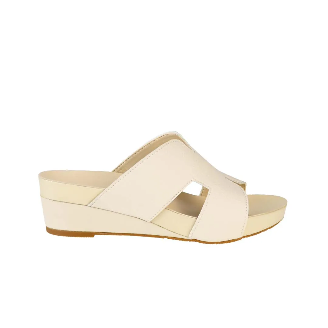 [20% off at cart] Pebble Lychee H-Strap Low Wedge Slides