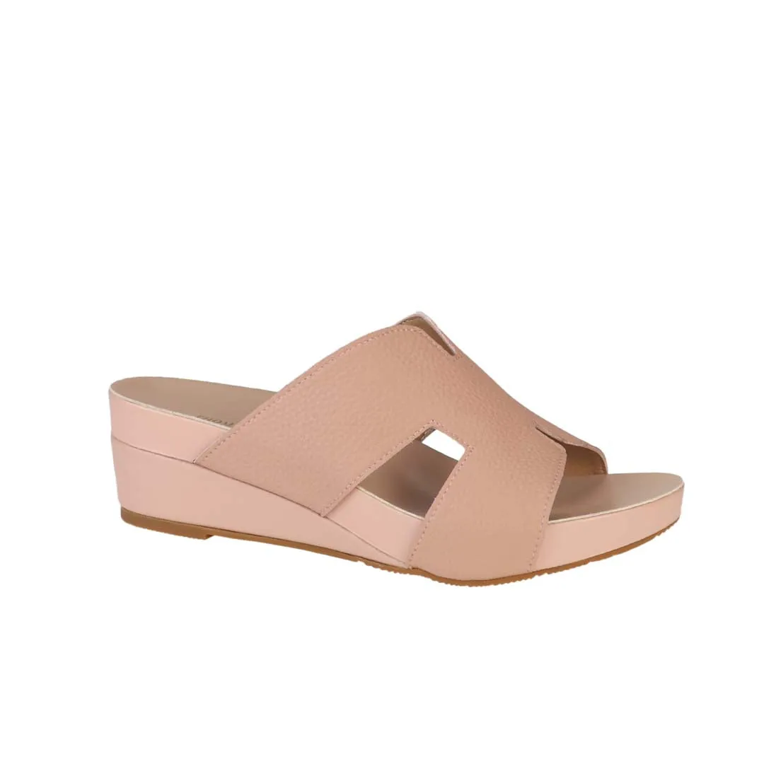 [20% off at cart] Pebble Lychee H-Strap Low Wedge Slides