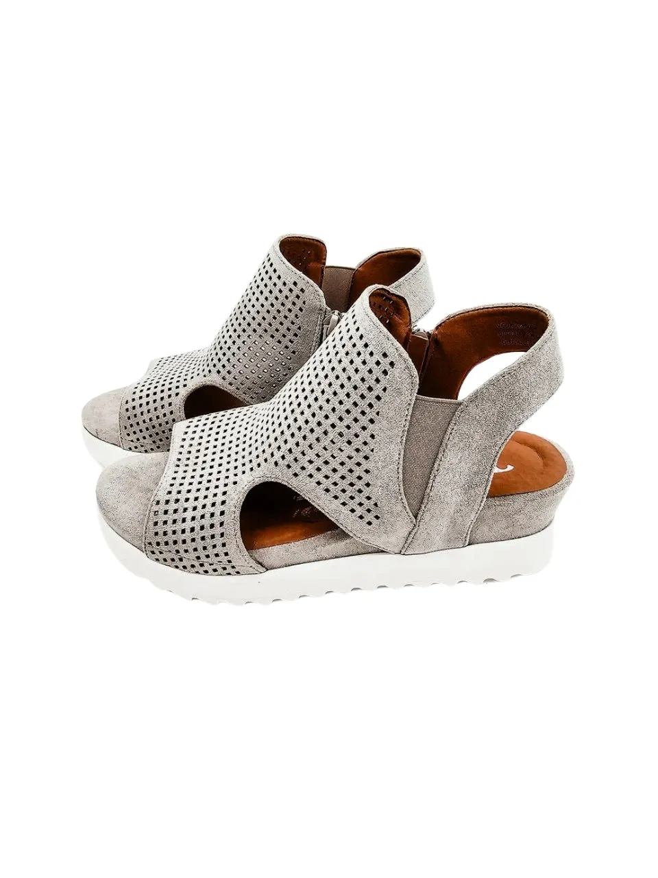 Amy Platform Sandals - Light Grey-Final Sale