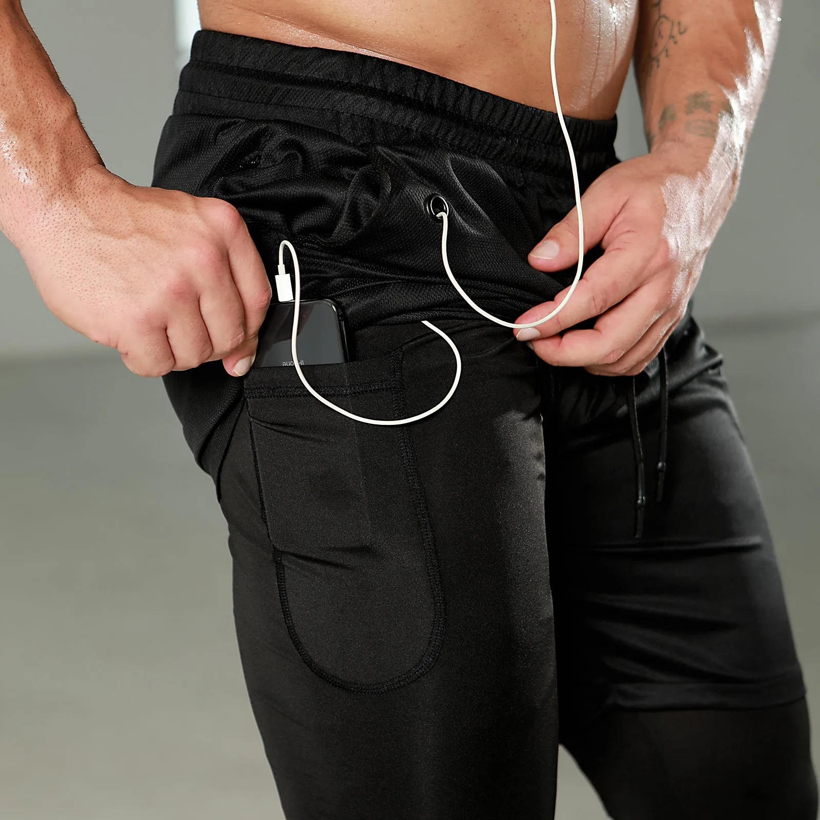 ATHLETIC QUICK DRY 2 IN 1 RUNNING PANTS