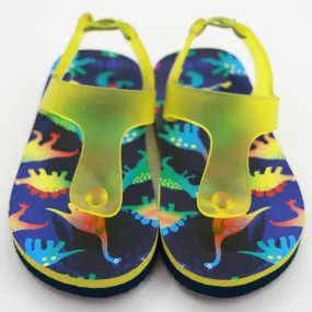 Blue Dino Theme Flip Flops