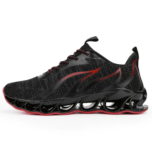 Breathable Flame Red & Black Running Sneakers