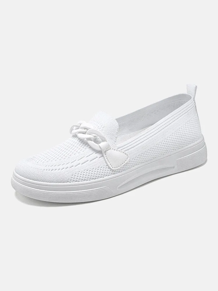 Breathable Knitting  Slip On Loafers