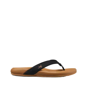 Cushion Harmony Flip Flops in Black & Tan