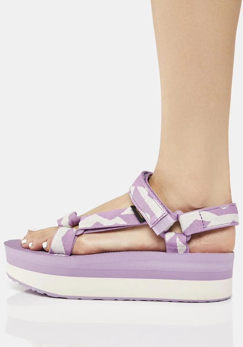 Dark Lavender Flatform Universal Sandals