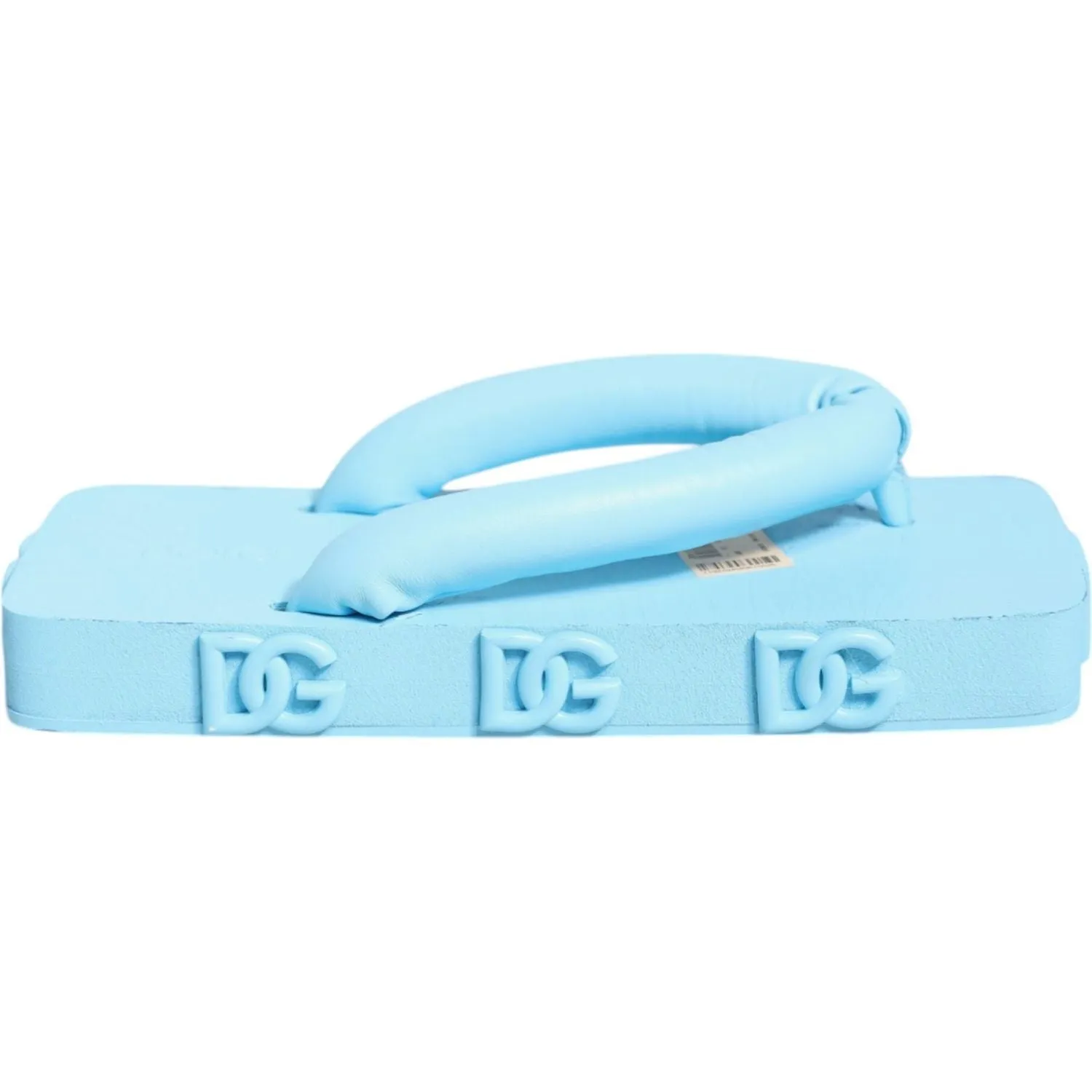 Dolce & Gabbana Light Blue Rubber Slides Flats Sandals Shoes