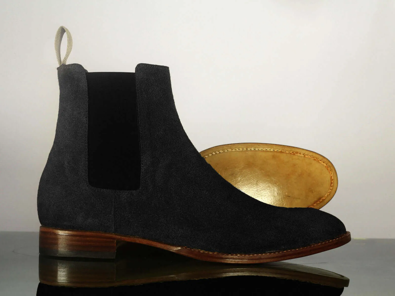 Handmade Men's Black Suede Chelsea Boots, Men Ankle Boots, Men Designer Fashion Boots