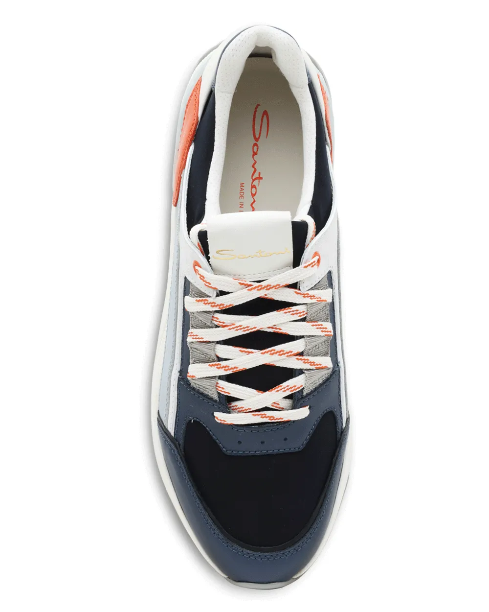 Leather Paneled Raffica Sneaker in Blue