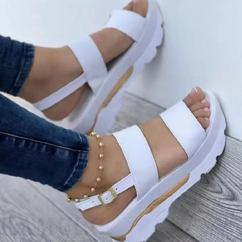 Michelle – Women's Casual Buckle Platform Sandals