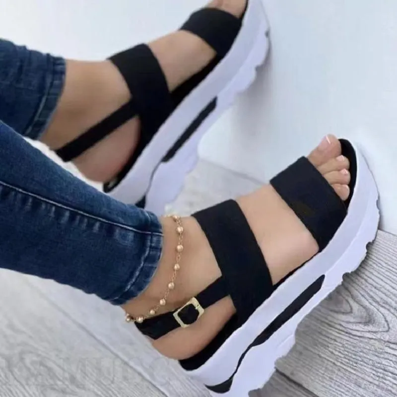 Michelle – Women's Casual Buckle Platform Sandals