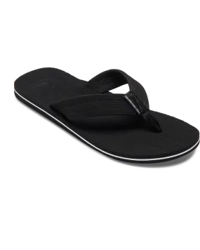 Molokai Layback Textured Flip Flops in Black, White & Black