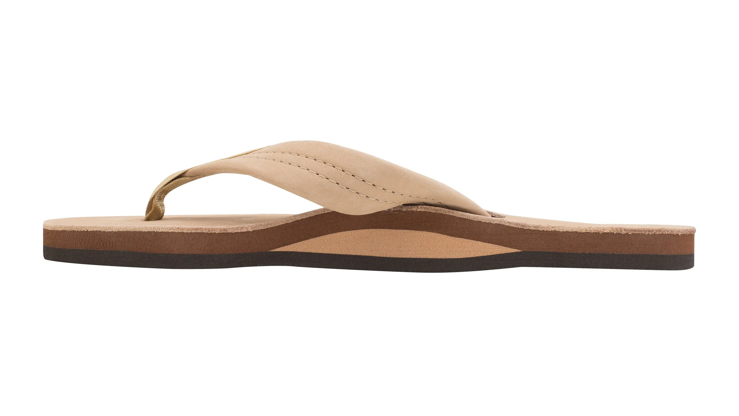 Rainbow Single Layer Arch Support Premier Leather With 1" Strap - Sierra Brown