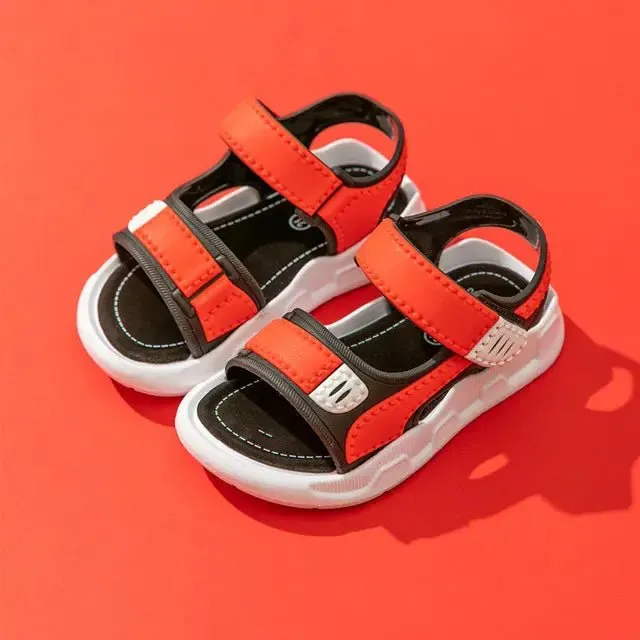 Red summer sandals for boys