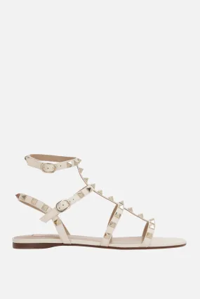 Rockstud Sandals in Smooth Leather