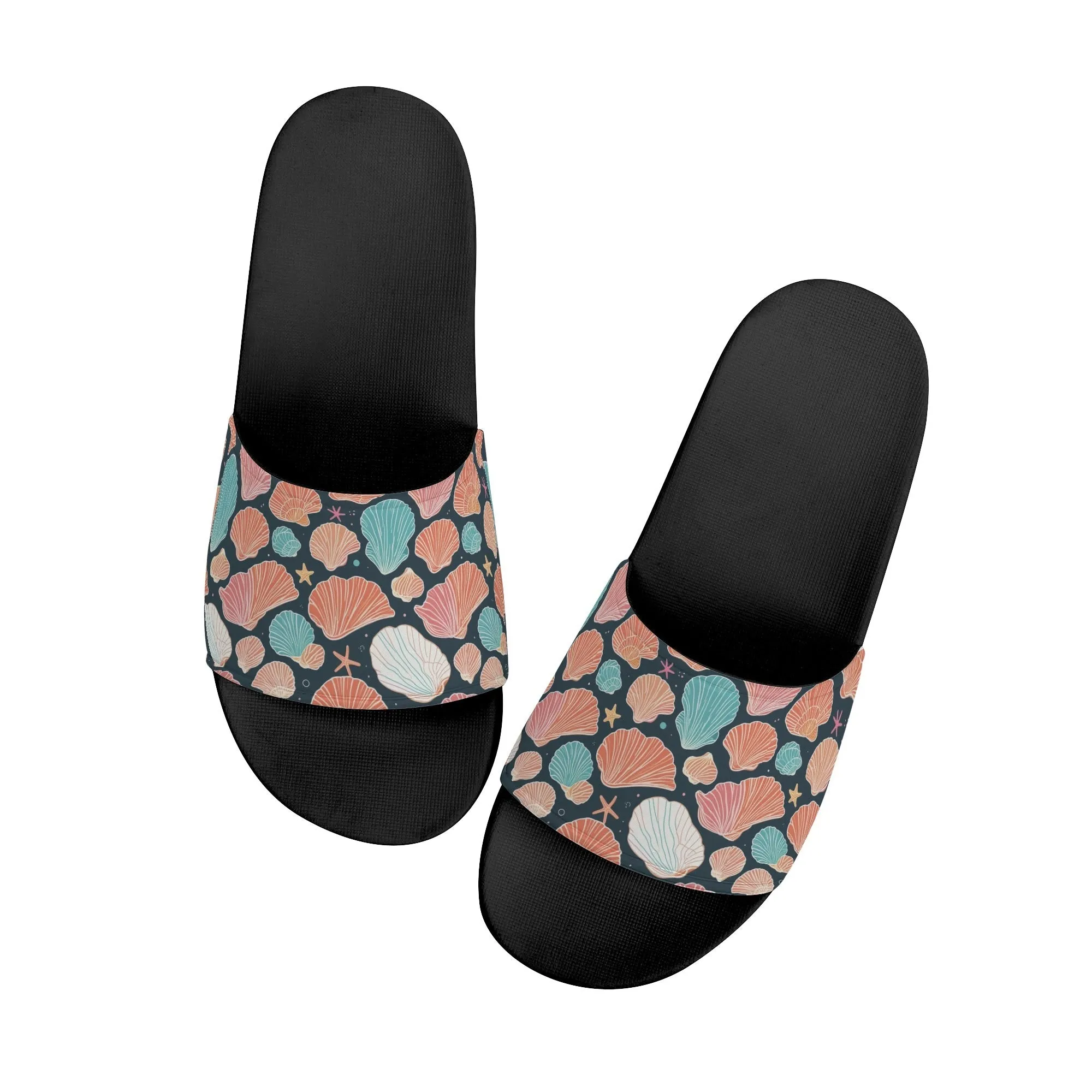 Seashells and Stars Mens Slide Sandals