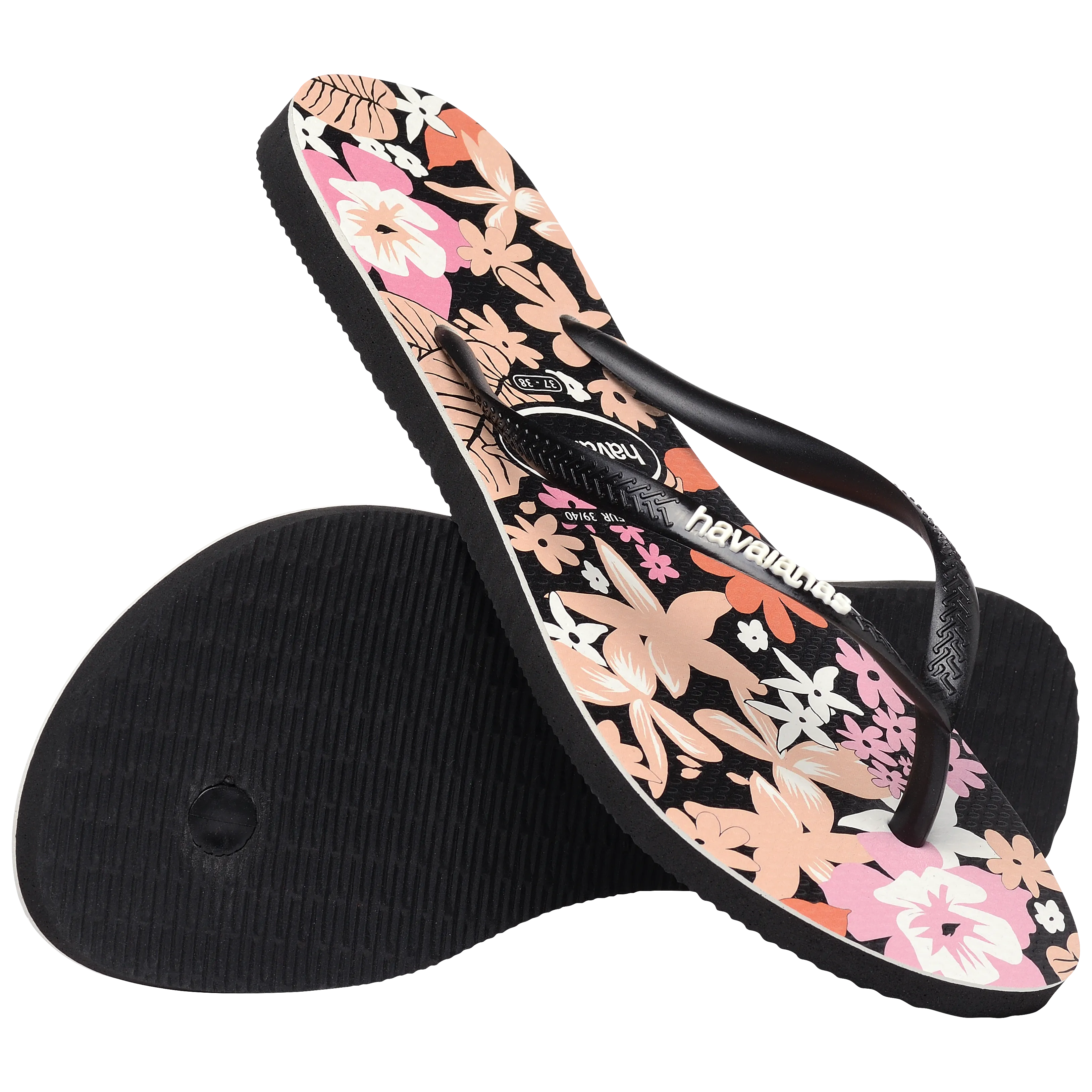 Slim Floral Flip Flops