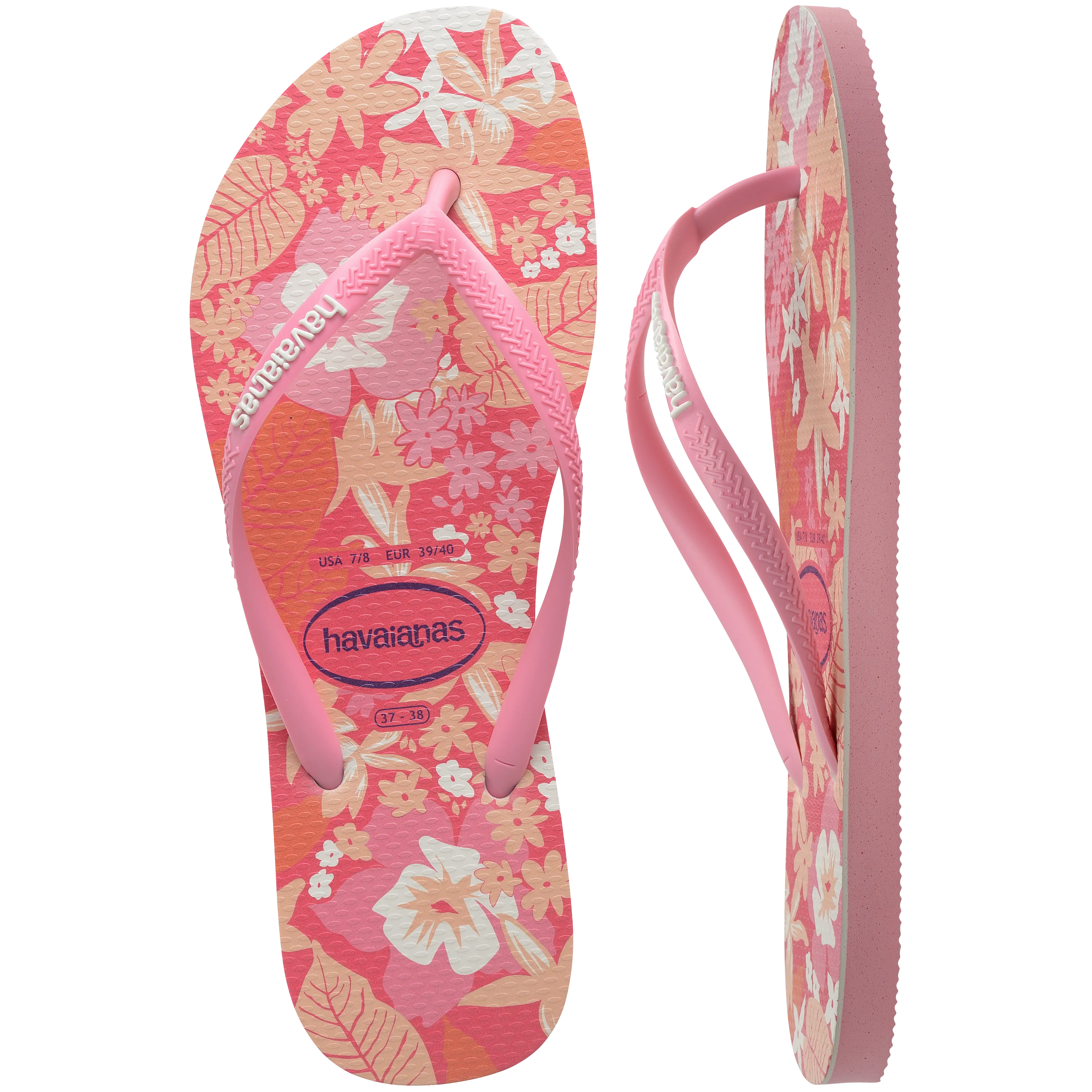 Slim Floral Flip Flops