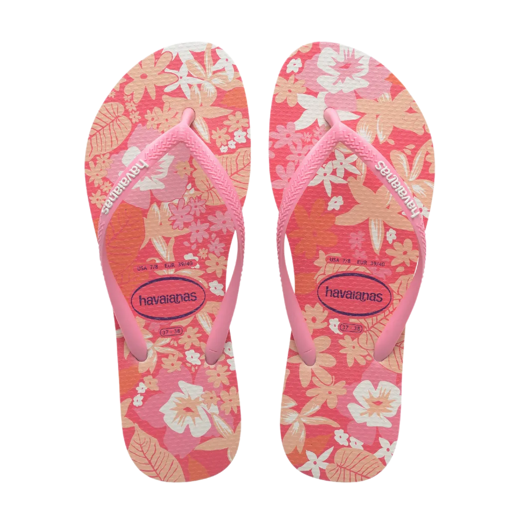 Slim Floral Flip Flops