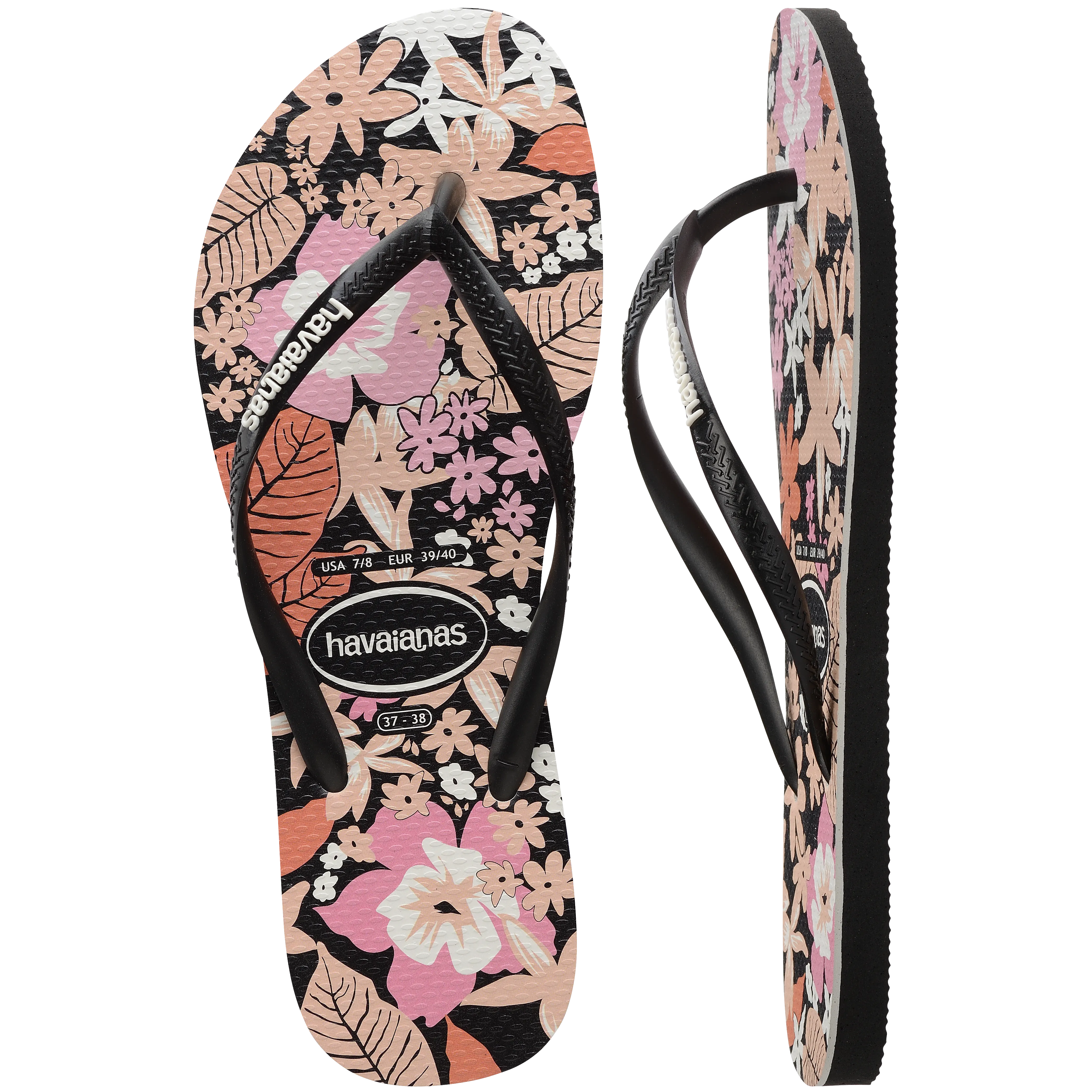 Slim Floral Flip Flops