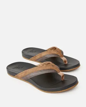 Soft Top Open Toe Flip Flops in Black & Brown