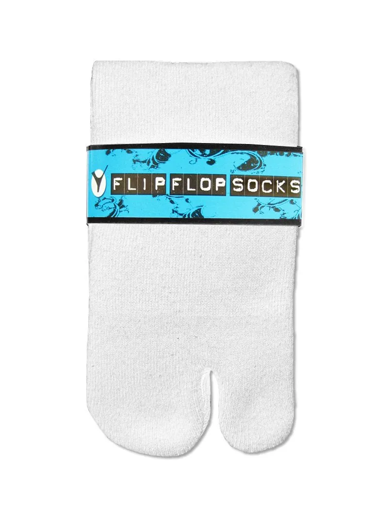 Thicker V-Toe Athletic or Casual White Flip-Flop Tabi Socks Cotton Blend Comfortable Stylish - Ankle Socks